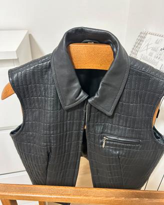 Gilet in pelle morbido rigido da donna