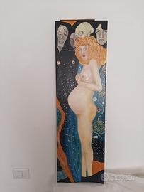 Quadro arredamento Klimt olio su tela 100x30