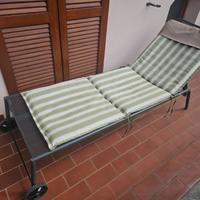 Lettino da giardino con telaio in acciaio
