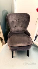 Poltrona ikea Remsta in velluto grigio