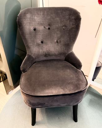 Poltrona ikea Remsta in velluto grigio