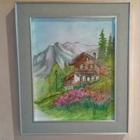 Baita fatta a mano acquerello 30x25 