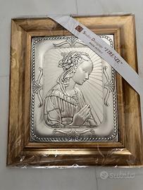 Quadro religioso foglia argento