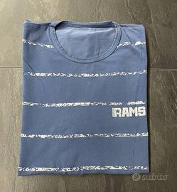 T-shirt da uomo azzurra a righe bianche RAMS