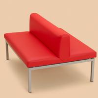 Divano vintage in pelle rossa