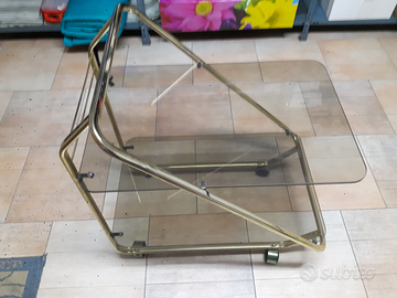 Carrello bar con piani di cristallo