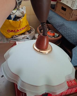 lampada vintage anni 80  vetro satinato