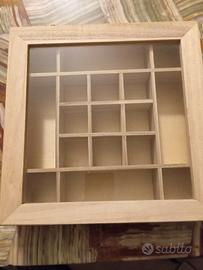 BACHECA CONTENITORE LEGNO/VETRO