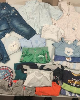 Lotto abbigliamento vestiti bambino 6-9 mesi 68cm