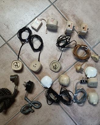 lotto materiale telefonico vintage tripolare 16 pz