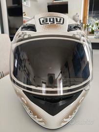 casco donna agv K-3 tg S fleurs White/gold