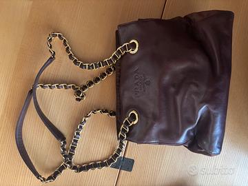 Prada borsa a tracolla vintage in pelle marrone