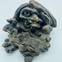 Scultura in legno soggetto grottesco mascherone