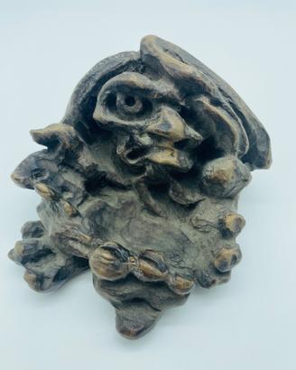 Scultura in legno soggetto grottesco mascherone