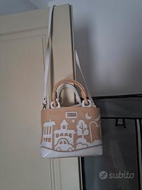 BRACCIALINI borsa bianca e caramello