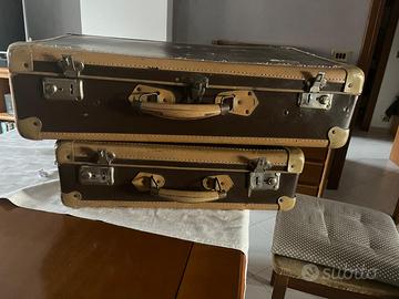 Vecchia Valigia vintage in cartone bagaglio anni '
