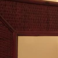 specchio in rattan 