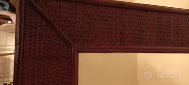 specchio in rattan 