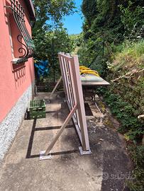 pensilina in acciaio inox e vetro