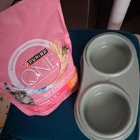 Croccantini Purina one junior 800g+doppie ciotole