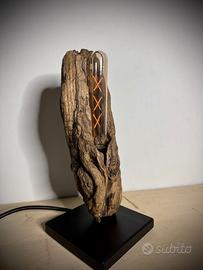 lampada artigianale Legno Marino