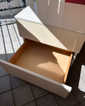 Due comodini camera da letto bianchi