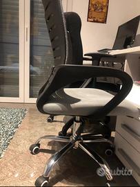 Sedia ergonomica da scrivania  grigio chiaro