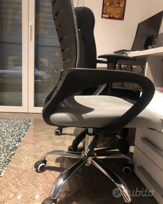 Sedia ergonomica da scrivania  grigio chiaro
