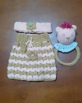 Gonnellina con fascetta capelli per neonate