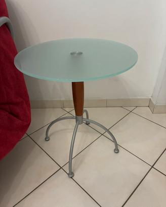 Tavolino in vetro tondo