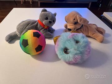 Lotto di 4 giochi peluche
