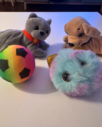 Lotto di 4 giochi peluche