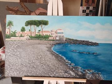 quadro santa tecla dipinto ad olio su masonite