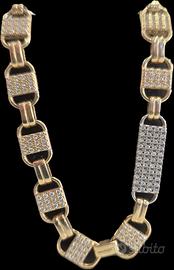 COLLANA UOMO ORO BRILLANTI