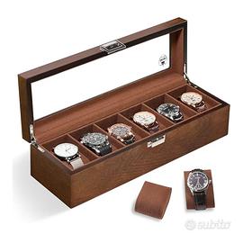 Porta orologi in legno a 6 posti Nuovo