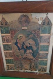 stampa antica raffigurante la Madonna del Rosario
