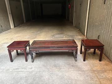 Set 3 tavolini stile orientale in legno