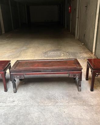 Set 3 tavolini stile orientale in legno