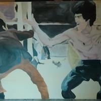 dipinto olio su tela Bruce Lee enter the dragon 