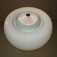 Plafoniera vintage in Vetro Opalino Bianco 28 cm.