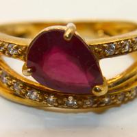 Esclusivo anello oro su argento pietre CZ