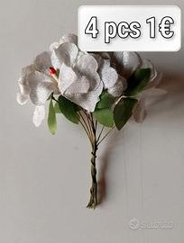 fiori finti argento per decorazione
