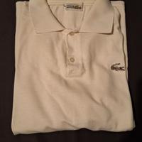 Polo LACOSTE donna bianca e rosa taglia S