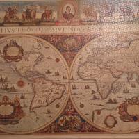 Quadro puzzle mappa mondo antica 122x82cm