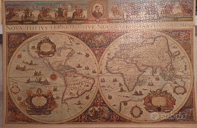 Quadro puzzle mappa mondo antica 122x82cm