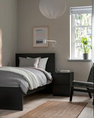 MALM Struttura letto marrone nero 90x200