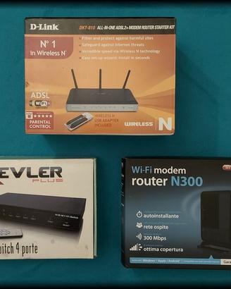WI-FI MODEM ROUTER SITECOM+ D-LINK+ KEVLER SWITCH