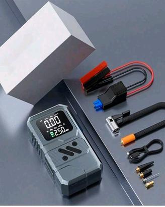 🔋 Avviatore Auto Portatile + Compressore Aria – N