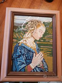 Quadro in tessuto con immagine madonna dim.31x39