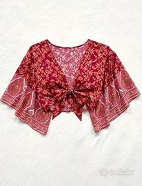 BLUSA *NUOVA* A MANICHE AMPIE CON NODO FRONTALE